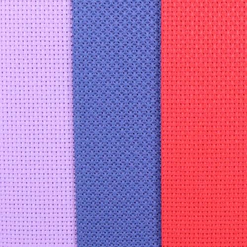 KCS 3 pc of 12" x 18"(30cmx45cm) 16CT Counted Cotton Aida Cloth Cross Stitch Fabric (Lavender+Royal Blue+Red) - color: Lavender+royal Blue+red