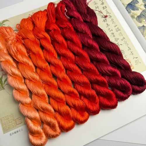 100% Mulberry Silk Embroidery Thread 8 Colors 110m Each (42) - color: 42