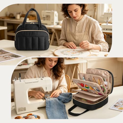 YARWO Sewing and Craft Supplies Storage Tote, Needlepoint Project Bag