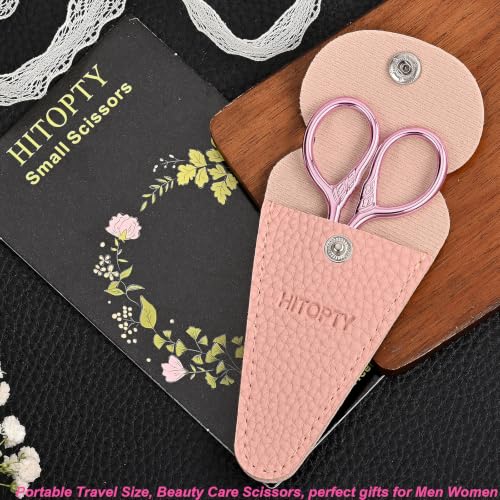 Small Pointed Scissors for Women Men Facial Hair, Beard, Mustache - color: Pink