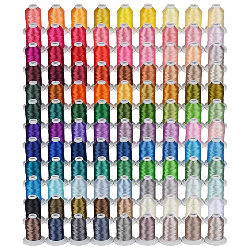 Simthread Embroidery Thread 800 Yards Snap Spools 108 Madeira Colors, Compatible with Brother Babylock Janome Singer Husqvarna Embroidery and Sewing Machine - color: Simthread 108 Colors