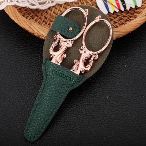 YOUGUOM Sewing Scissors with Cover, Multipurpose Craft Shears - color: Rose Gold