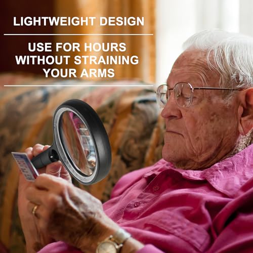 Magnifying Glass with 30 LED Lights, 10X 20X 45X Handheld Illuminated - color: Black & Silver
