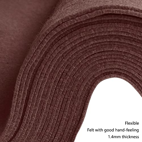 Jtnohx Soft Dark Brown Felt Sheets Flexible Felt Fabric for Crafts 12" 20Pc - color: Dark Brown