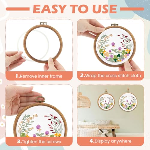 9 Pcs Large Embroidery Hoop Frame, 4 Shape Embroidery Frames for Display