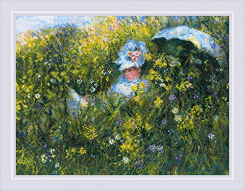 RIOLIS 1850 in the Meadow After C. Monet's Painting Cross Stitch Kit