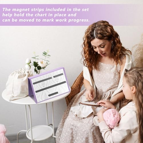 Flutesan 1 Pcs Knitting Pattern Holder, Folded Size 6.1 x 9 Inch, Purple - color: Purple, size: Folded Size 6.1 x 9 Inch