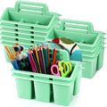 WILLBOND 12 Pcs Classroom Storage Caddies Stackable Utility Caddy, Green - color: Green