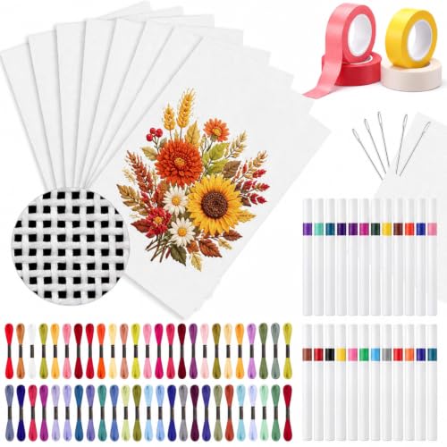 Mifoci 91 Pcs 18 Mesh Needlepoint Canvas Kit, 8 Pcs 12"x18" Blank Mesh - size: 12x18 Inch