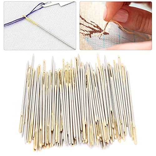 Zerodis 100Pcs Cross Stitch Needles,Metal Sewing Needles Embroidery Needles Stitching Needles Set with Storage Box(24) - color: 24