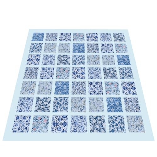 10"x10"50pcs Cotton Fabric Squares for Sewing Quilting Supplies-Blue Floral - color: Blue Floral, size: 50 PCS 10"x10"