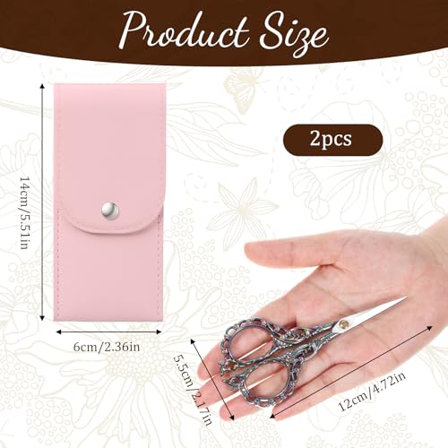 Crochet Scissors with Cover Embroidery Scissors Small Sharp Craft Scissor Sharp Pointed Tip In A Pouch Stainless Steel Embroidery Scissor for Precise Cuttin Craft and Sewing Supplies