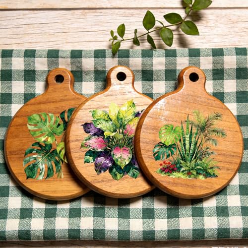 GLOBLELAND 18 Sheets Tropical Leaves Rub on Transfers Summer Leaf Transfer Stickers Decals UV DTF Cup Wraps for Furniture Vase Glass Bottle Table Decor - style: Tropical Leaves