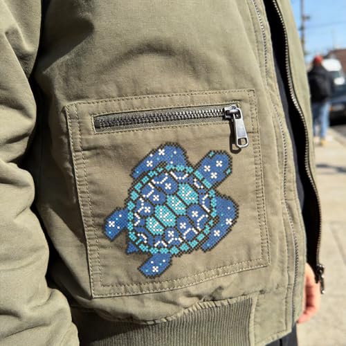 ANATTASOUL Blue Turtle 11.6"x8.2" Summer Rhinestone Iron on Patches - style: Blue Turtle