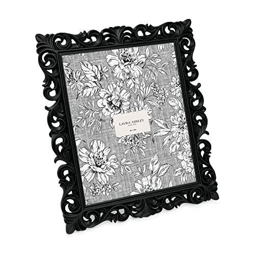 Laura Ashley 8x10 Black Vintage Inspired Resin Scroll Design Picture Frame - color: Black, size: 8x10