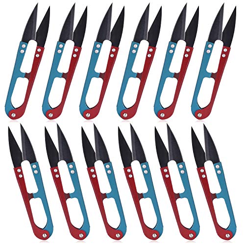 ESHATO 12 Pack Sewing Scissors for Fabric, 4.1inch Mini Small Snips Trimming Nipper, Yarn Thread Craft Scissors Cutters, Great for Office Home School Stitch DIY Supplies