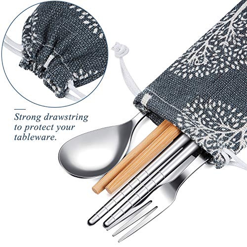 Outus 20 Pcs Straw Carrying Case Chopstick Bag Canvas, Nature Beige Mix - color: Nature Beige Mix