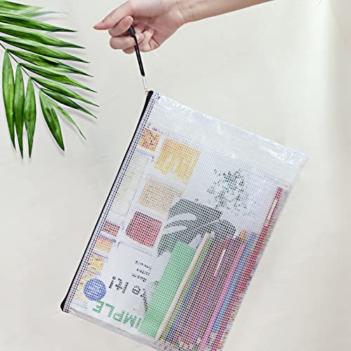 EOOUT 56pcs Mesh Zipper Pouch Zipper Bag, Durable Pouches for Organization Puzzle Storage, Letter Size, A4 Size, for Office Supplies - style: 56pcs