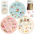 Myfilicity Embroidery Beginners Stitch Practice kit, 3 Embroidery Starter Kits, Learn 30 Different Stitching Techniques for Craft Enthusiasts to Hand-Stitch Fabric and Learn Embroidery Skills… - color: 30 Stitch Practice Kit