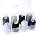 New brothread 100% Mercerized Cotton Threads with Box -8xMonochrome - color: 8 X Monochrome