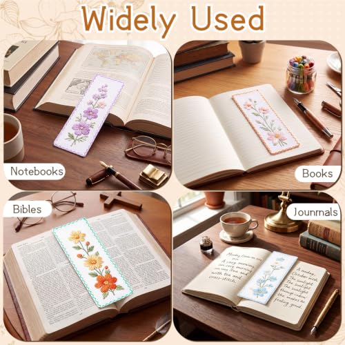 Fuyoooo 50 Pcs Blank Cross Stitch Bookmarks, Multicolor Embroidery Edge - color: Multicolor, style: Embroidery Edge