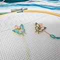 MAGNEECH 2pcs Pink Blue Butterfly-Themed Needle Minder Magnet，Magnetic Needle Minders for Cross Stitch and Embroidery - Keep Your Needles Secure