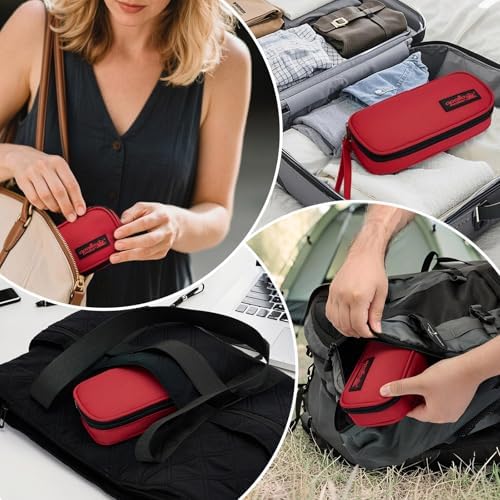 apollo walker Insulin Cooler Travel Case with Ice Packs and Insulation - color: Red, size: Small