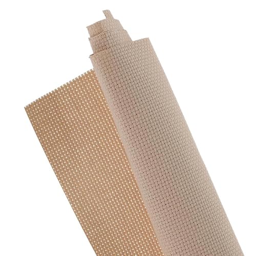 Essentials By Leisure Arts Aida Cloth, 14 Count, Beige, 3pc, Bulk, Cross Stitch Fabric, Embroidery Fabric, Cross Stitch Supplies for Crafting, Stitching, and Sewing Projects 30x36 - color: Beige