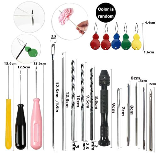 Nimozekd 19 PCS Candle Making Kit for Candle Drilling&Mold Punching Needle Punch Wicking Needle Tools Candlewick Inserting Tool Candle Mold Punch Set with Hook Eye for Inserting Mold Wicks - color: 19PCS