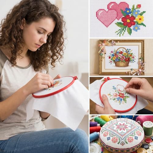 16 Count Aida Cloth Cross Stitch, White Cross Stitch Fabric, Classic Reserve Cross-Stitch Aida Cloth White Cross-Stitch Canvas for Embroidery, 39 inch by 62 inch
