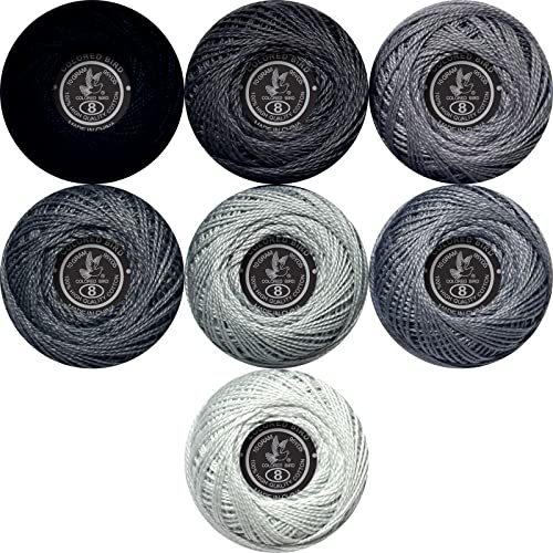 Soft 7 Colors Classic Crochet Thread 7 Pack,100% Cotton (Tin Color-414-5200) - color: Tin Color Series
