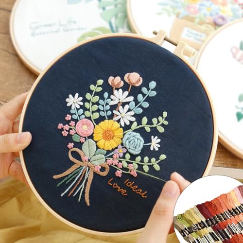 18 Skeins 6 Strands Variegated Colorful Embroidery Floss Cross Stitch Threads Gradient Polyester Friendship Bracelets Yarn String Bulk for Hand Sewing Knitting Crafts Crochet Stitching DIY - color: Autumn Color