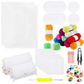 Allazone 57 PCS Mesh Plastic Canvas Sheets Kit Including 24 PCS Plastic Canvas, 12 Color Acrylic Yarn for DIY Crafts Embroidery Cross Stitch, Acrylic Yarn Crafting, Knit and Crochet Projects - color: 57 PCS - Yarn Grid 1