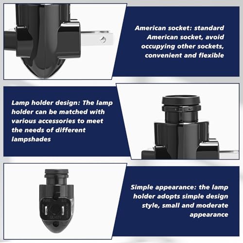 Tuanse 10 Sets Plug in Night Light Base with Shade Mount Clip, Black - color: Black