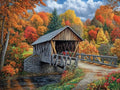 DIY Landscape Historic Campbells Covered Bridge 11CT Pre-Printed Cross Stitch Kit for Adults & Beginners, Easy Needlepoint Pattern for DIY Home Décor & Crafts 431