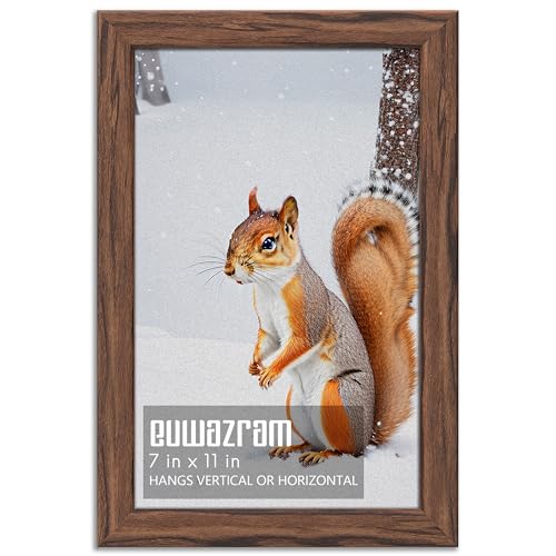 Rustic Walnut 7x11 Frame - Single Frame, 7 x 11 Poster Frame for Artwork, Puzzles, Photos and Movie Posters Picture Frames - size: 7" x 11"