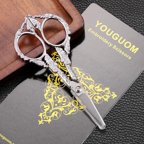 YOUGUOM Sewing Embroidery Scissors, Small Craft Shears with Cover - color: Light Purple