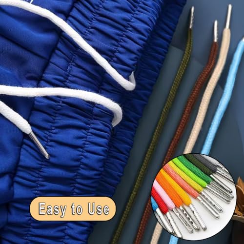 Luckkyme 30 Pack Replacement Drawstrings Drawcords for Pants Sweatpants Hoodies Scrubs Jackets Shorts, with 3 Pieces Drawstring Threader Tool 53" Long