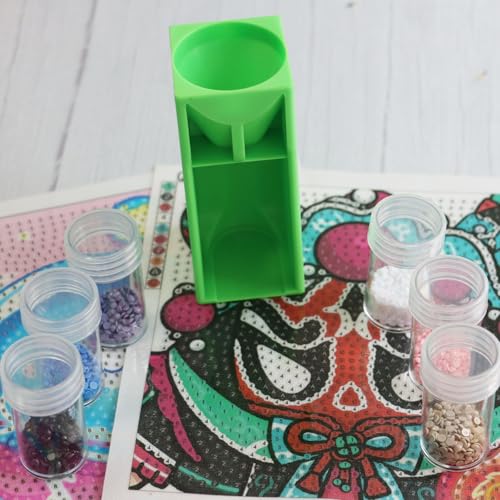 PIAOLGYI Diamond Painting Tools,Diamond Painting Drill Funnel for Round Containers,Diamond Painting Accessories (Green) - color: Green