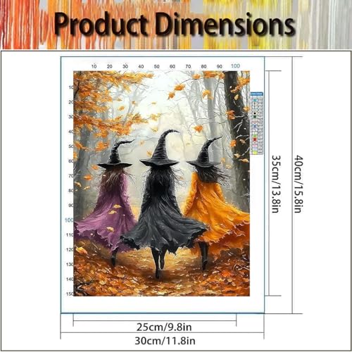 VIGEGU Witch Stamped Cross Stitch Kits for Adults Beginners 12x16 inch - color: witch Cross Stitch