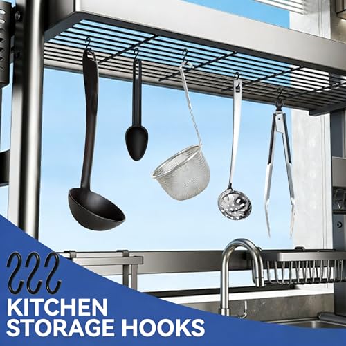 50PCS 1 Inch S Hooks, Black Mini Small S Hooks, Carbon Steel - size: 1 Inch