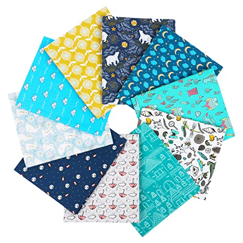 Craftido -25 Options- 100% Cotton Quilting Fabric Bundles 10pcs Fat Quarters 18”x21”-Medium Weight 5.2 oz- Soft Cotton for Quilting, Sewing Project, Patchwork, DIY Crafts – Baby Boy - color: Baby Boy