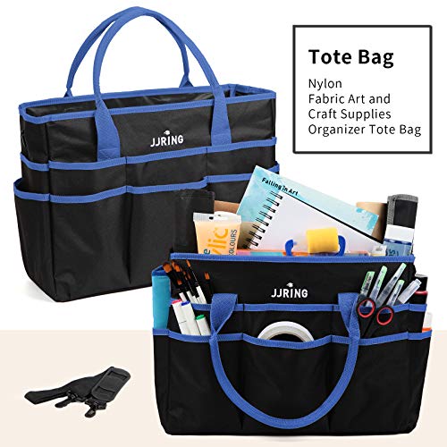 JJRING Large 600D Nylon Artist Organizer Tote Bag With 16 Pockets, Blue - color: Blue, size: Large