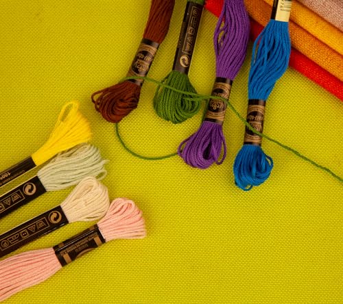 12 Skeins Premium Egyptian Embroidery Floss 9 Yards Each Egyptian Long Fiber Cotton Cross Stitch Thread for Embroidery Projects Bracelet. (12, Bright Pink) - color: All White