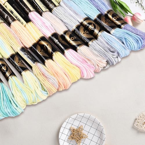 12 Skeins 105 Yards Colorful Friendship Bracelet String for Craft - color: Light Color Schemes