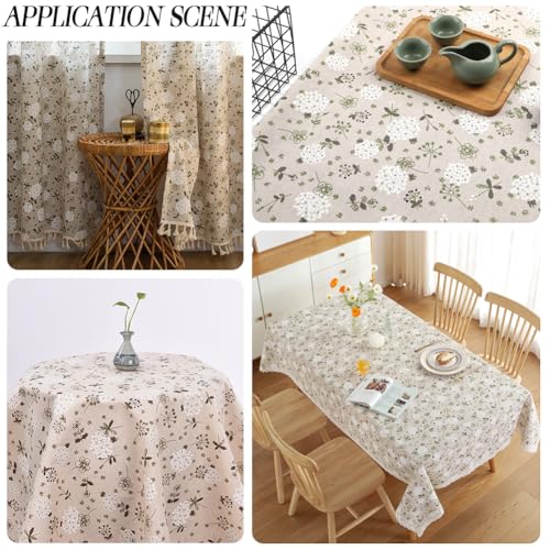 1 Yard 63 Inch Mixed Color Floral Cotton Linen Fabric Flowers Rectangle Fabric for Sewing Making Quilting DIY Home Decoration Beginners Craft Supplies - size: 1600MM, style: Green Flower