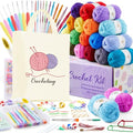 INSCRAFT Crochet Kit for Beginners Adults, 18 Large Acrylic Yarn Skeins 1800 Yards Yarn, 105 PCS Crochet Kit with Hooks Yarn Set,Includes Canvas Tote Bag, Ideal Starter Pack for Professionals - size: 105 Piece Crochet Kit