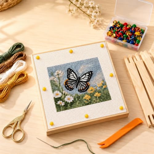 Mini Needlepoint Stretcher Bars Kit, 12 Pcs Frame Set, 6/8/10 Inch - size: 6/8/10