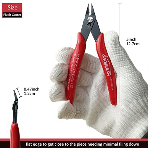 Small Wire Cutters, 10 PACK, 5 Inch, Micro Flush Cutter, Snips - color: 10 Pack