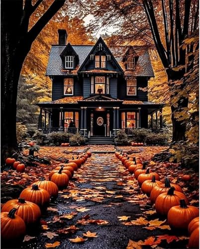 Pumpkin Fall Stamping Cross Stitch Kit for Adults Dimensions Stitching Kit - color: J180-01